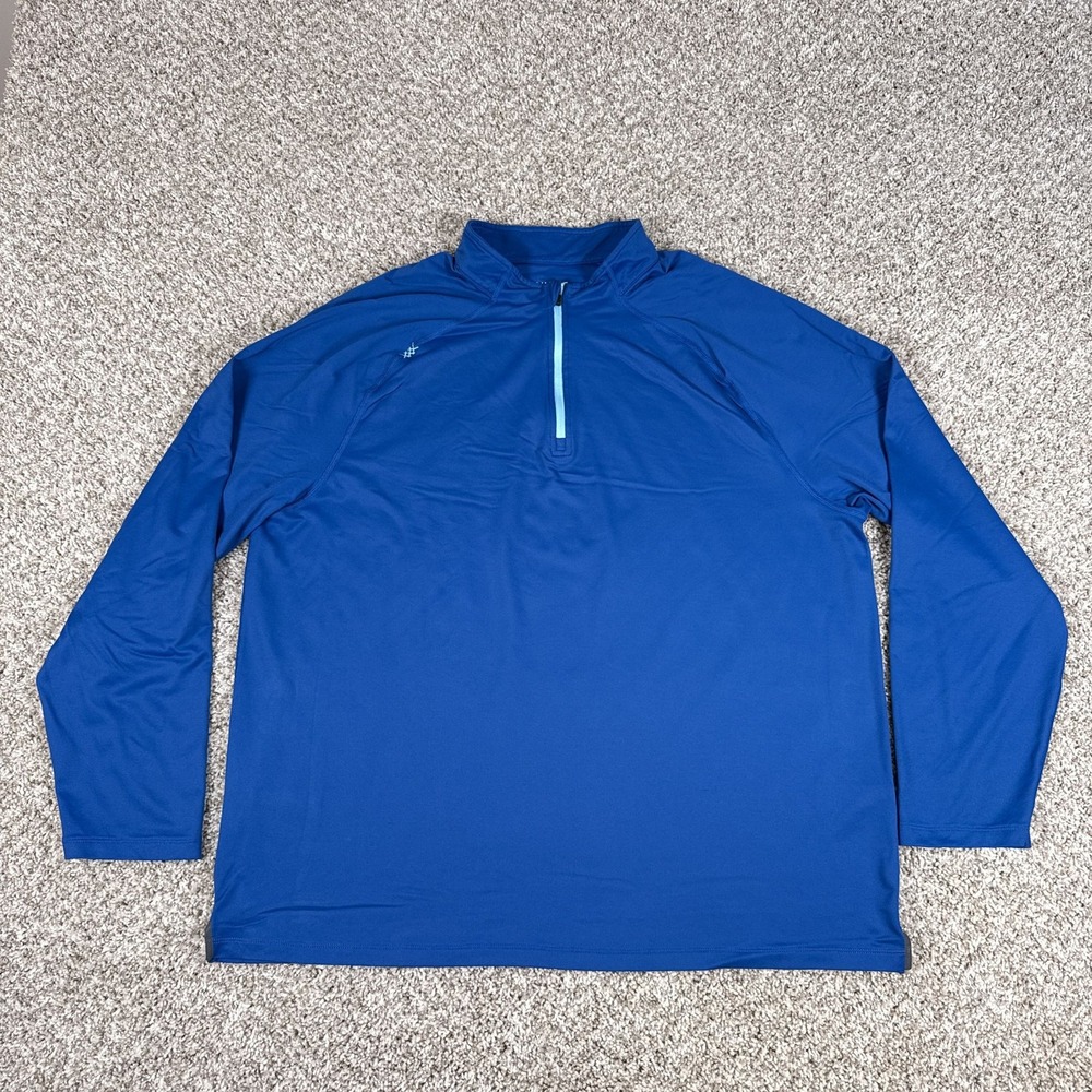Rhone Pullover Mens XXL Blue Quarter Zip‎ Long Sleeve Performance Athletic Top